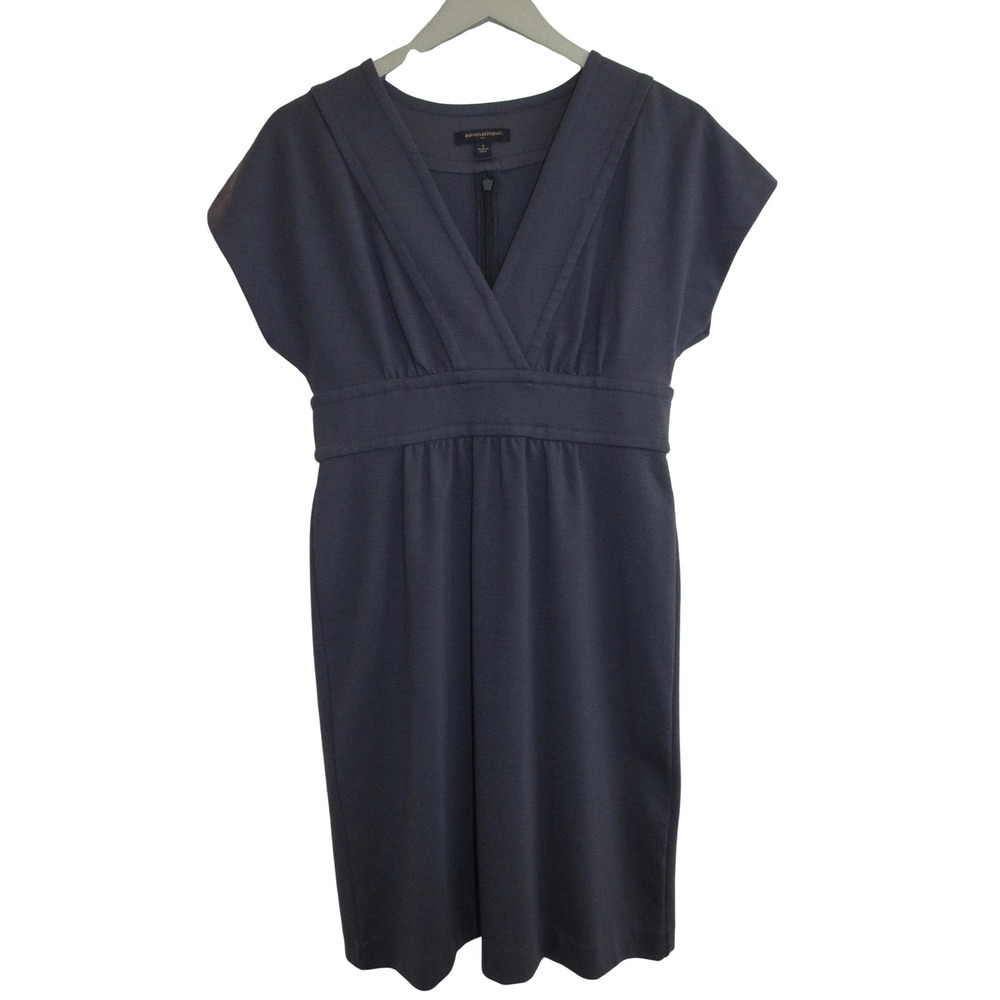 Banana Republic Womens 6 Dress Navy Blue Empire Waist‎ Career Minimalist Chic